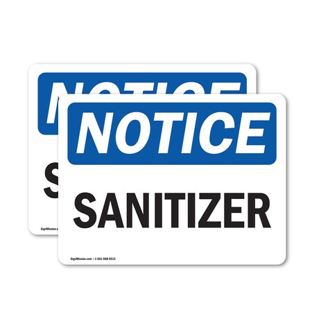 Signmission Sanitizer, 7 in W x Rectangle, Vinyl Decal OS-2PACK-NS-D-57-L-18239